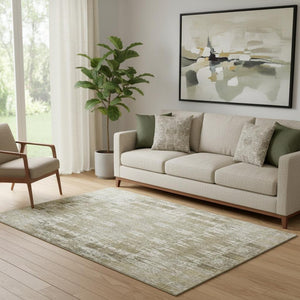 HomeRoots 5' X 8' Beige and Tan Moroccan Area Rug - Washable, Stain Resistant, UV Protected for Elegant Spaces 650184