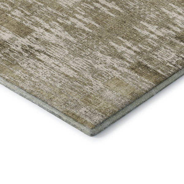 HomeRoots 8' Beige and Tan Moroccan Washable Round Rug - Durable, UV-Protected, Stain-Resistant Elegance for Homes 650185