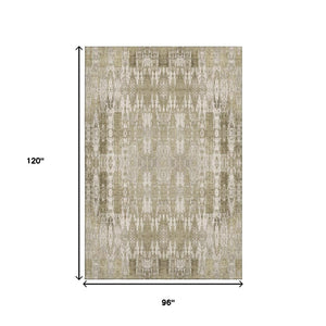 HomeRoots 8' X 10' Moroccan Washable Area Rug – UV Protected, Durable, Stylish Beige & Tan Design for Any Space 650186