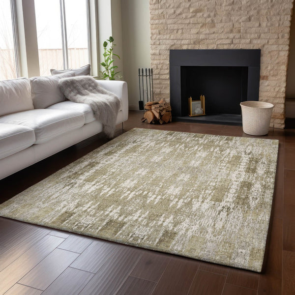 HomeRoots 9' x 12' Beige and Tan Moroccan Area Rug – Washable, UV-Protected, Stain-Resistant for Every Home 650187