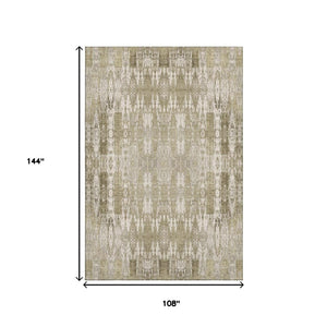 HomeRoots 9' x 12' Beige and Tan Moroccan Area Rug – Washable, UV-Protected, Stain-Resistant for Every Home 650187