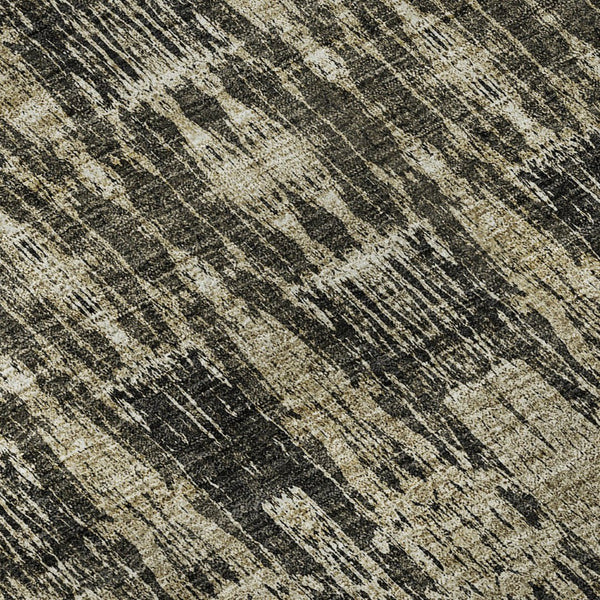 HomeRoots 8' Black and Beige Moroccan Round Rug - Washable, Durable, UV-Protected for Homes and Patios 650191