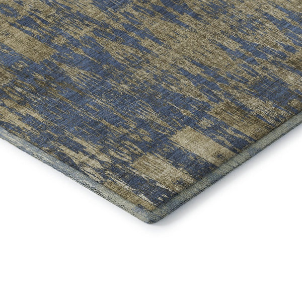 HomeRoots 5' X 8' Moroccan-Inspired Washable Area Rug in Blue & Chocolate – Durable, UV-Protected & Stylish 650196