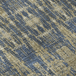 HomeRoots 5' X 8' Moroccan-Inspired Washable Area Rug in Blue & Chocolate – Durable, UV-Protected & Stylish 650196