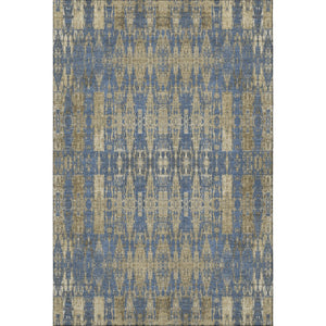 HomeRoots 8' X 10' Moroccan-Style Blue & Chocolate Washable Area Rug with UV Protection & Easy Care Features 650198