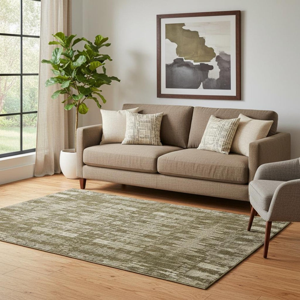 HomeRoots 5' X 8' Moroccan Area Rug in Chocolate & Beige - Stain Resistant, UV Protected, Easy Care Design 650202