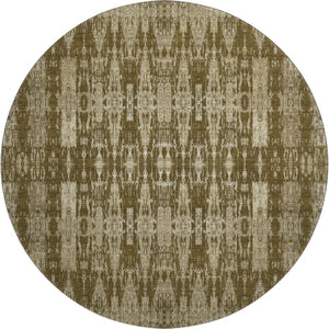 HomeRoots 8' Chocolate & Beige Moroccan Washable Round Rug – Stain Resistant, UV Protected & Family-Friendly 650203