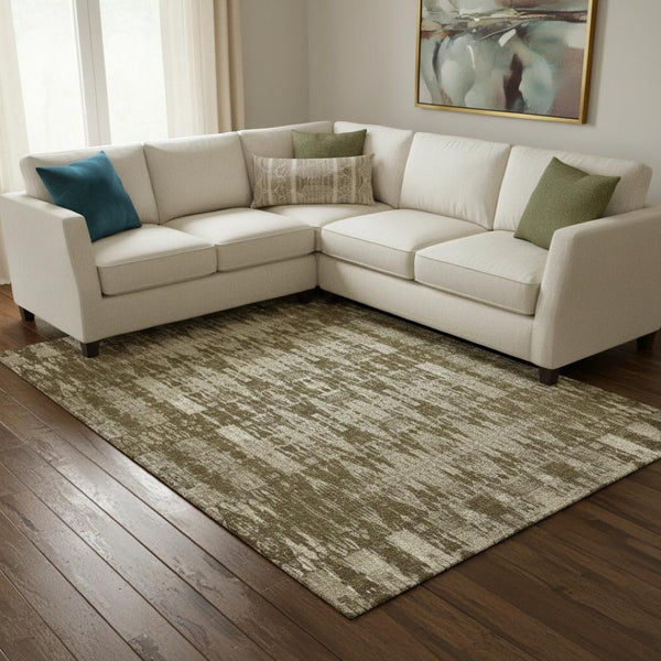 HomeRoots 9' X 12' Chocolate and Beige Moroccan Area Rug – Durable, Washable, UV Protected for Busy Homes 650205