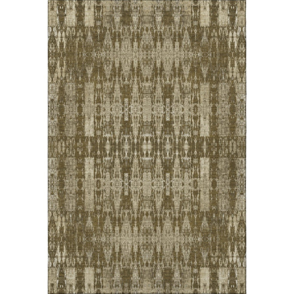 HomeRoots 10' X 14' Chocolate And Beige Moroccan Washable Area Rug - UV Protected, Stain Resistant & Soft Touch 650206