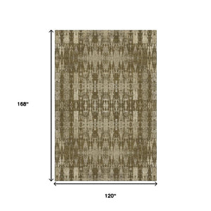 HomeRoots 10' X 14' Chocolate And Beige Moroccan Washable Area Rug - UV Protected, Stain Resistant & Soft Touch 650206