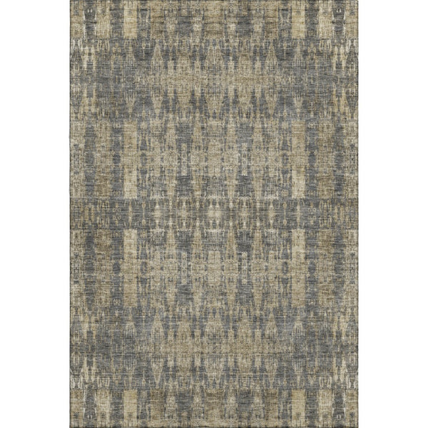 HomeRoots 5' X 8' Gray and Tan Moroccan Area Rug - Washable, UV Protected, Durable for Homes with Kids & Pets 650208