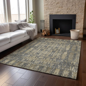 HomeRoots 5' X 8' Gray and Tan Moroccan Area Rug - Washable, UV Protected, Durable for Homes with Kids & Pets 650208