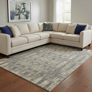 HomeRoots 8' X 10' Gray and Tan Moroccan Area Rug – Washable, UV Protected, Soft, Durable for Any Space 650210