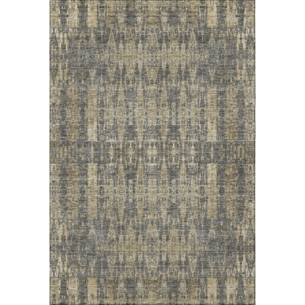 HomeRoots 8' X 10' Gray and Tan Moroccan Area Rug – Washable, UV Protected, Soft, Durable for Any Space 650210