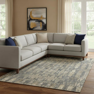 HomeRoots 10' Moroccan-Inspired Gray and Tan Washable Area Rug - Durable, UV-Protected, Perfect for Kids & Pets 650212