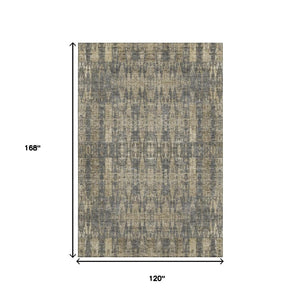 HomeRoots 10' Moroccan-Inspired Gray and Tan Washable Area Rug - Durable, UV-Protected, Perfect for Kids & Pets 650212