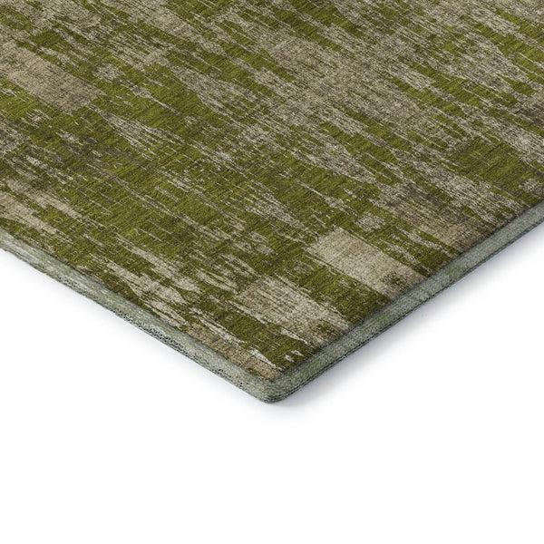 HomeRoots 5' X 8' Moroccan Washable Area Rug in Olive Green & Beige – Stain Resistant, UV Protected, Non-Slip 650214