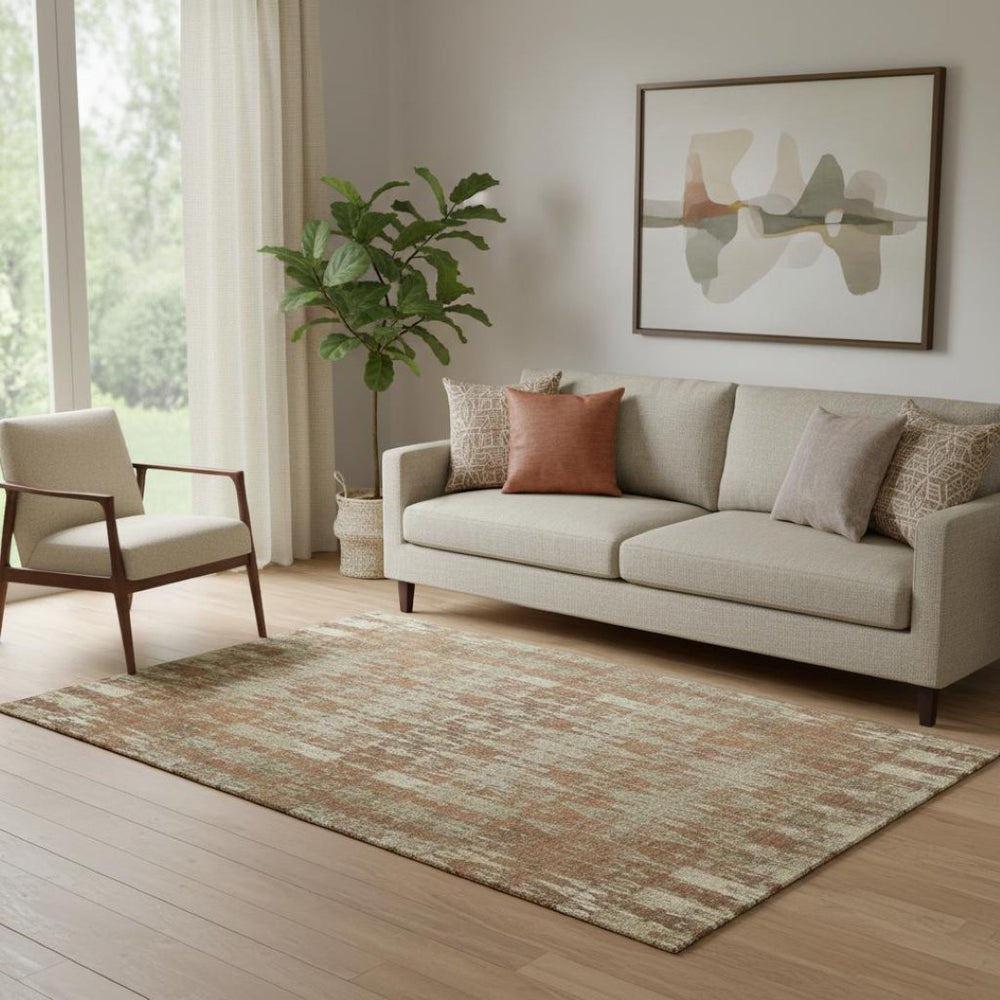 HomeRoots 5' X 8' Chili Red Beige Moroccan Area Rug - Washable, UV-Protected, Durable & Stylish for Any Room 650220