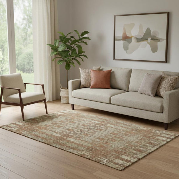 HomeRoots 5' X 8' Chili Red Beige Moroccan Area Rug - Washable, UV-Protected, Durable & Stylish for Any Room 650220