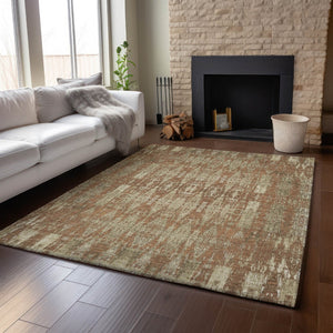 HomeRoots 8' X 10' Chili Red and Beige Moroccan Area Rug - Washable, UV Protected, Stain Resistant Comfort! 650222