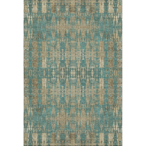 HomeRoots 8' X 10' Teal and Beige Moroccan Area Rug - Durable, Washable, UV-Protected for Stylish Living Spaces 650228