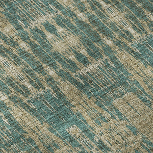 HomeRoots 8' X 10' Teal and Beige Moroccan Area Rug - Durable, Washable, UV-Protected for Stylish Living Spaces 650228