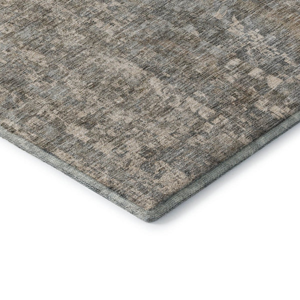 HomeRoots 8' X 10' Beige and Gray Abstract Washable Area Rug - Durable, Stain Resistant, UV Protected Style Upgrade! 650234