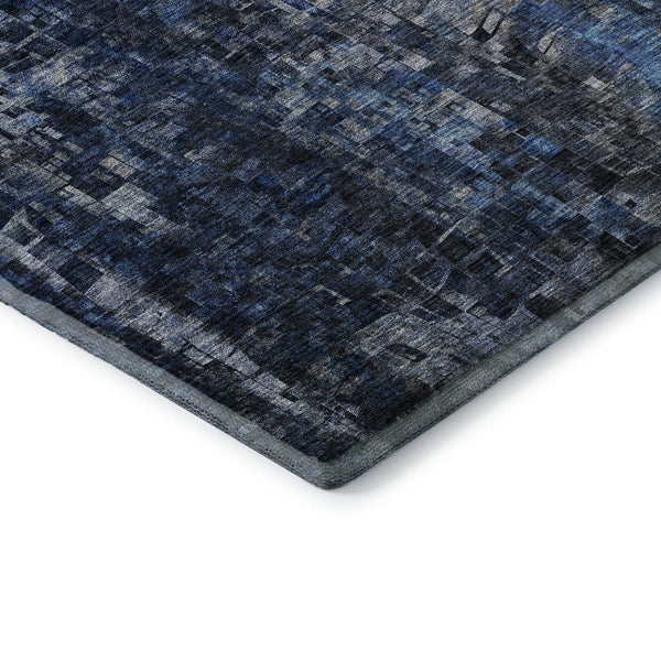 HomeRoots 8' x 10' Blue and Gray Abstract Area Rug – Washable, UV-Protected, Durable Design for Busy Homes 650246