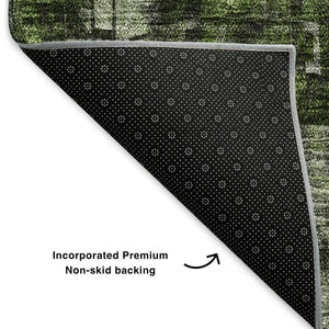 HomeRoots 9' X 12' Green and Gray Abstract Area Rug - Washable, UV Protected, Stain Resistant, Durable Design 650253