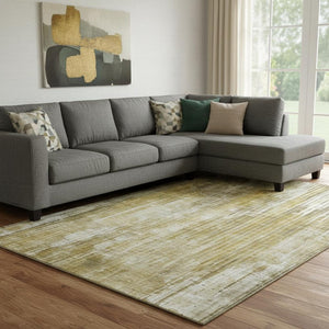 HomeRoots 10' Brown and Ivory Striped Washable Area Rug - Durable, UV-Protected, Perfect for Family Spaces! 650266