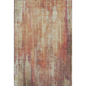 HomeRoots 10' X 14' Chili Red Striped Area Rug - Washable, UV Protected, Stain-Resistant for Busy Homes! 650272