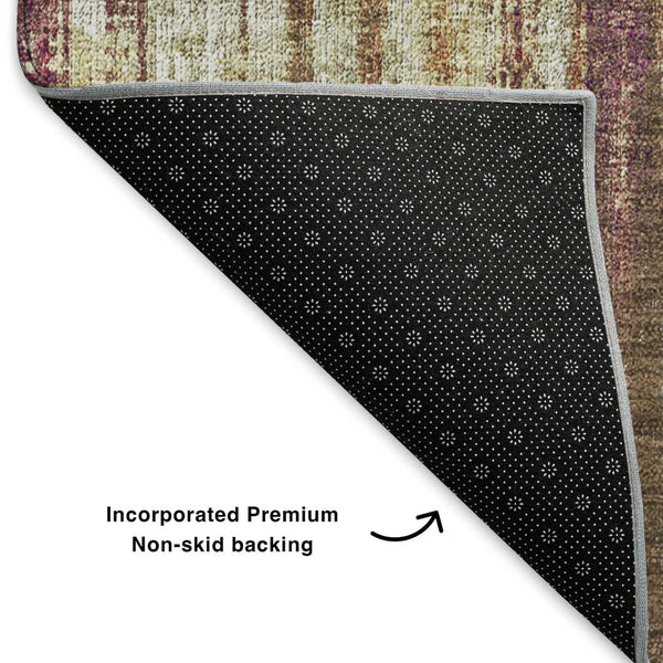 HomeRoots 10' X 14' Chili Red Striped Area Rug - Washable, UV Protected, Stain-Resistant for Busy Homes! 650272