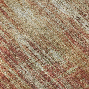 HomeRoots 10' X 14' Chili Red Striped Area Rug - Washable, UV Protected, Stain-Resistant for Busy Homes! 650272