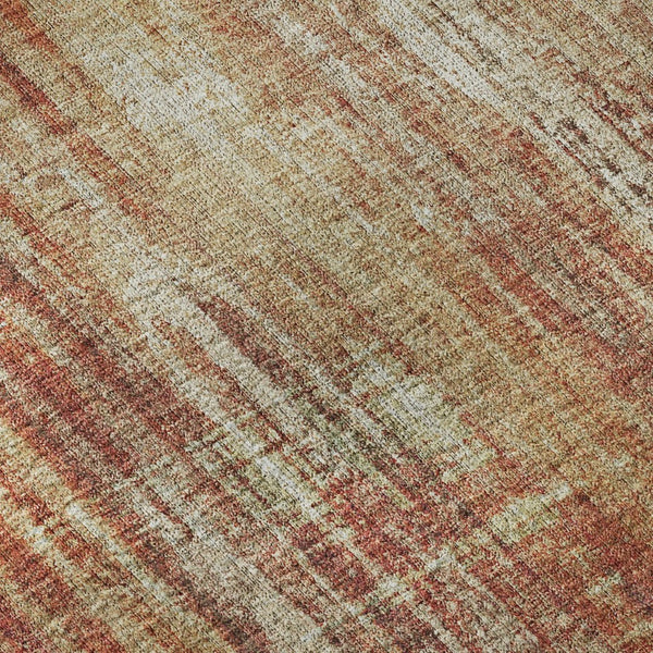HomeRoots 10' X 14' Chili Red Striped Area Rug - Washable, UV Protected, Stain-Resistant for Busy Homes! 650272