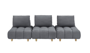 English Elm 90 Teddy Sofa 90in Plush Apartment-Ready 3-Seater with Solid Wood Legs, Sponge Cushions, Cozy Appeal Gray W1658S00070