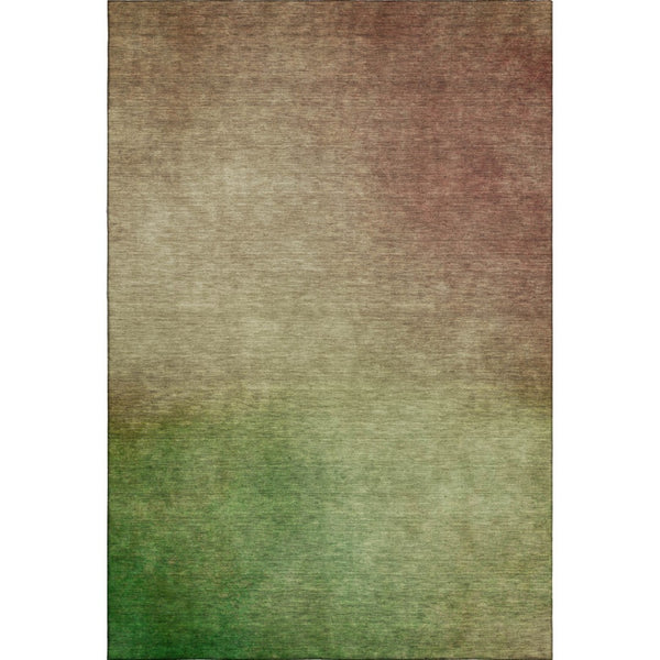 HomeRoots 10' X 14' Stylish Blush & Green Ombre Area Rug - Washable, UV-Protected for Homes with Kids & Pets 650284