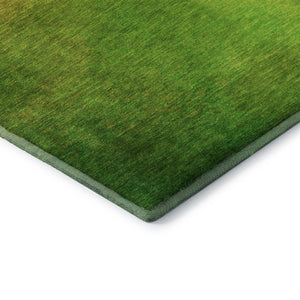 HomeRoots 8' Terra Cotta & Green Ombre Round Rug - Washable, UV-Protected, Modern Design for Active Homes! 650287