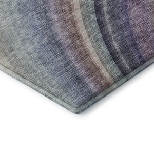 HomeRoots 8' Ombre Round Rug in Beige, Purple & Blue – Machine Washable, UV-Protected, Stain-Resistant Beauty 650293
