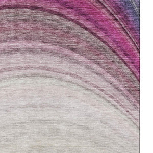 HomeRoots 8' X 10' Ombre Washable Area Rug in Beige, Purple & Blue with UV Protection for Modern Spaces 650294