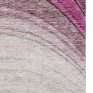 HomeRoots 9' X 12' Stylish Beige to Purple and Blue Ombre Area Rug - Durable, Stain-Resistant, UV Protected! 650295