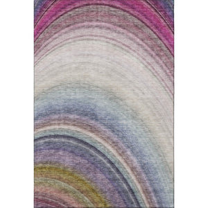 HomeRoots 10' X 14' Washable Ombre Area Rug in Beige, Purple & Blue - UV Protected for Stylish, Easy Care Living 650296