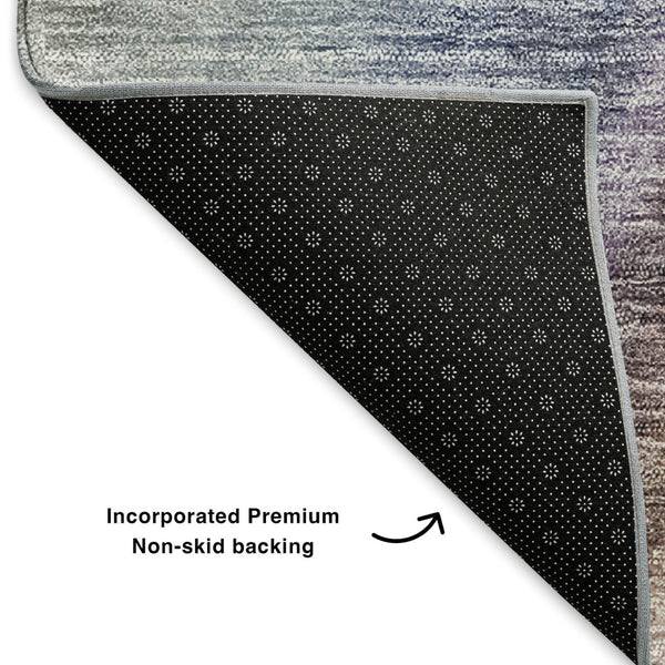 HomeRoots 10' X 14' Washable Ombre Area Rug in Beige, Purple & Blue - UV Protected for Stylish, Easy Care Living 650296