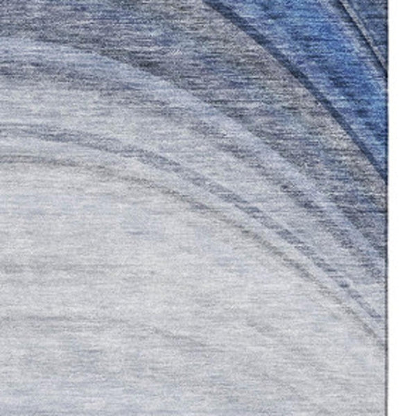 HomeRoots 8' X 10' Ombre Area Rug in Blue, Ivory & Gray - Durable, UV-Protected, Washable for Homes & Outdoors 650300