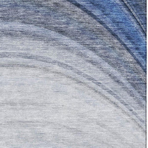 HomeRoots 8' X 10' Ombre Area Rug in Blue, Ivory & Gray - Durable, UV-Protected, Washable for Homes & Outdoors 650300