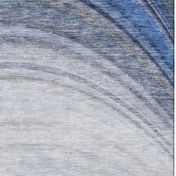 HomeRoots 8' X 10' Ombre Area Rug in Blue, Ivory & Gray - Durable, UV-Protected, Washable for Homes & Outdoors 650300
