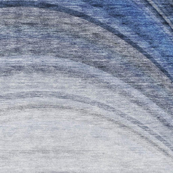 HomeRoots 10' Modern Blue Ivory Gray Ombre Washable Area Rug - UV Protected, Stain Resistant, Durable Design 650302