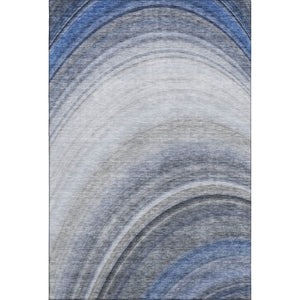 HomeRoots 10' Modern Blue Ivory Gray Ombre Washable Area Rug - UV Protected, Stain Resistant, Durable Design 650302