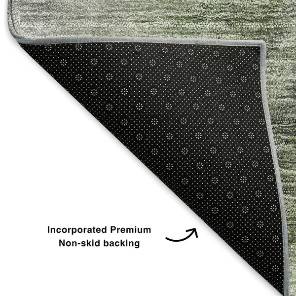 HomeRoots 10' X 14' Stylish Green Ivory Gray Ombre Washable Area Rug with UV Protection for Busy Homes 650308