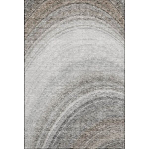 HomeRoots 5' X 8' Ombre Gray Ivory Beige Washable Area Rug with UV Protection - Stylish & Durable Design! 650310
