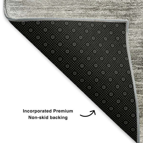 HomeRoots 5' X 8' Ombre Gray Ivory Beige Washable Area Rug with UV Protection - Stylish & Durable Design! 650310